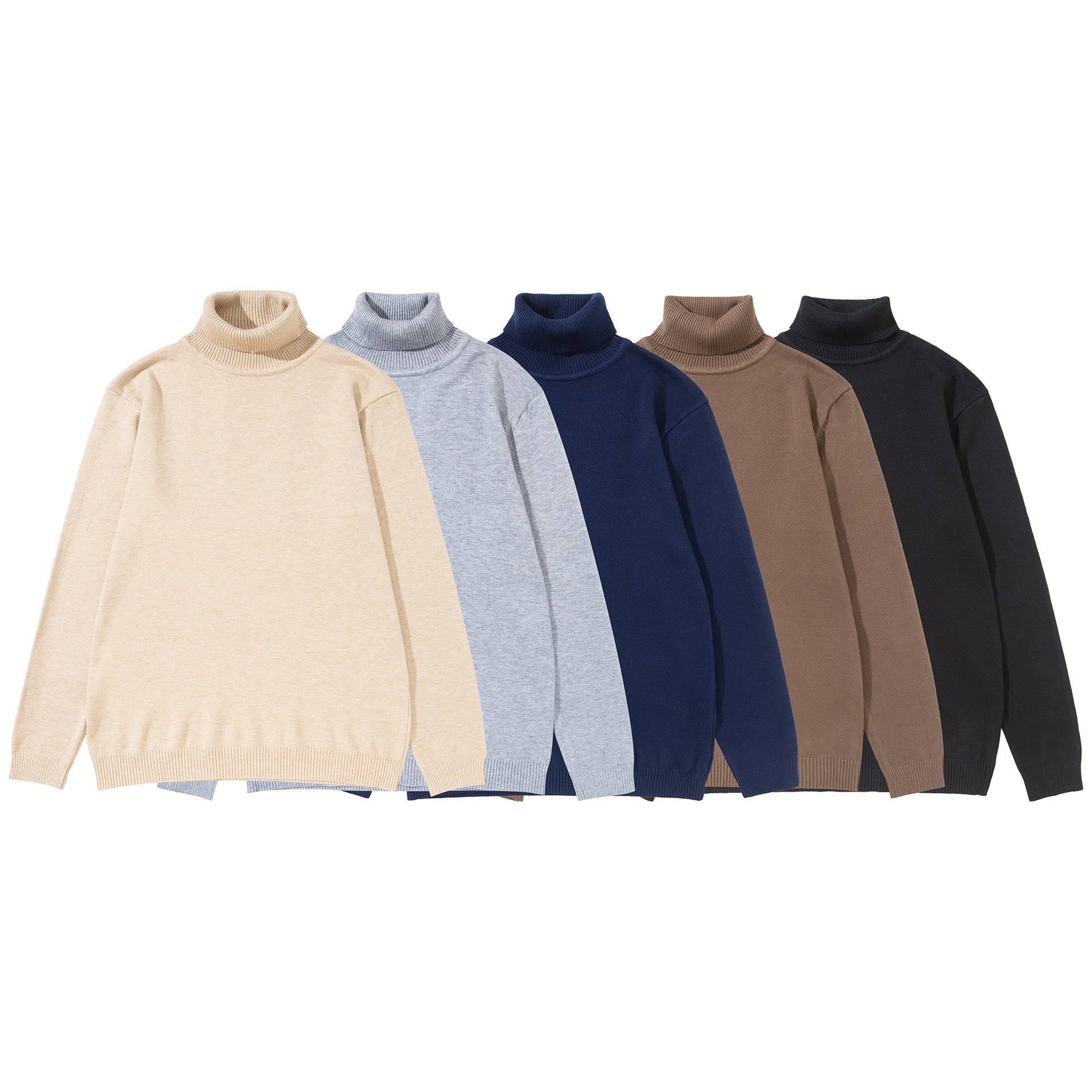 Unisex turtleneck sweater made of fine fine knit with ribbed collar and dropped shoulder Chichicherry