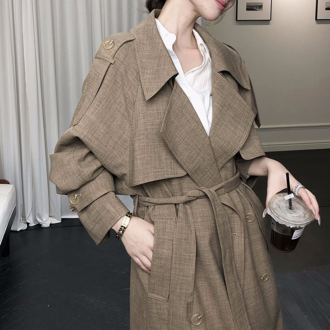 Ladies elegant and casual transitional jacket with contrasting sleeves Drune