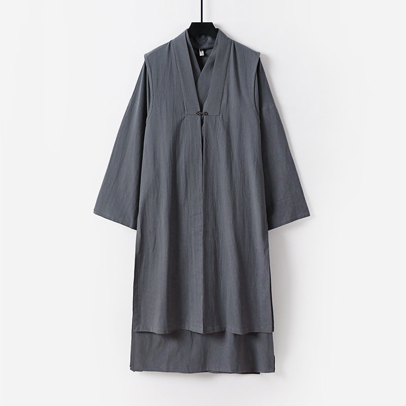 Unisex Longer Oversized Kimono Coat with discreet toggle closure and wide silhouette Chichicherry