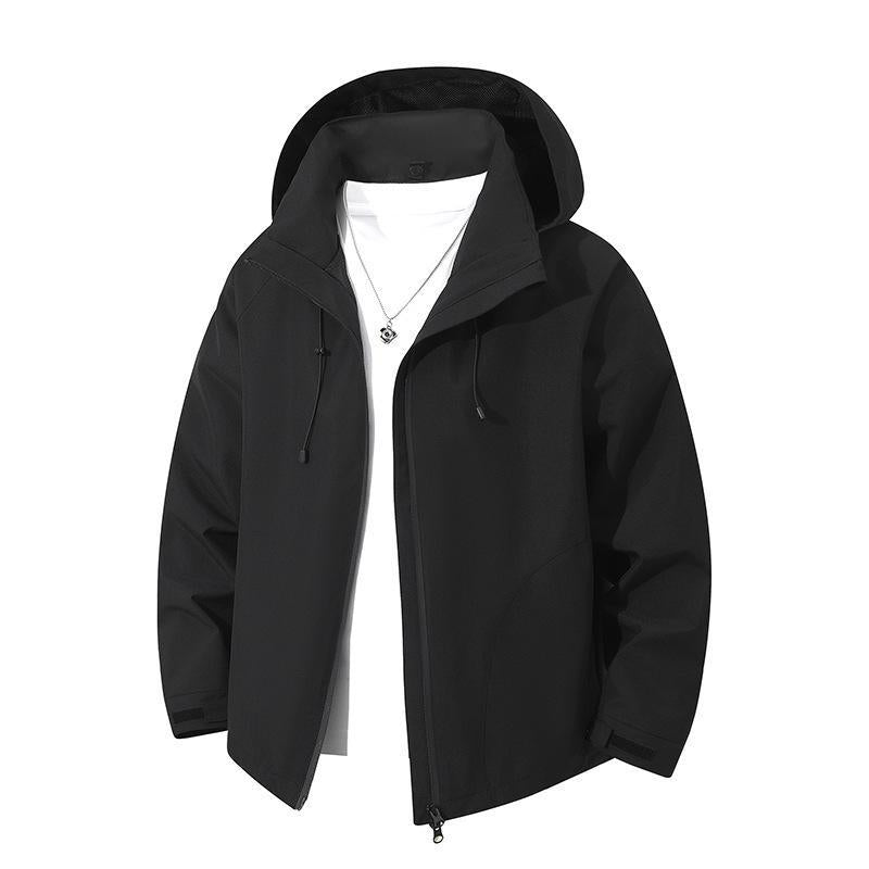 Men's Lightweight Softshell Hooded Jacket with Adjustable Hood and Wind- and Water-Repellent Membrane Chichicherry