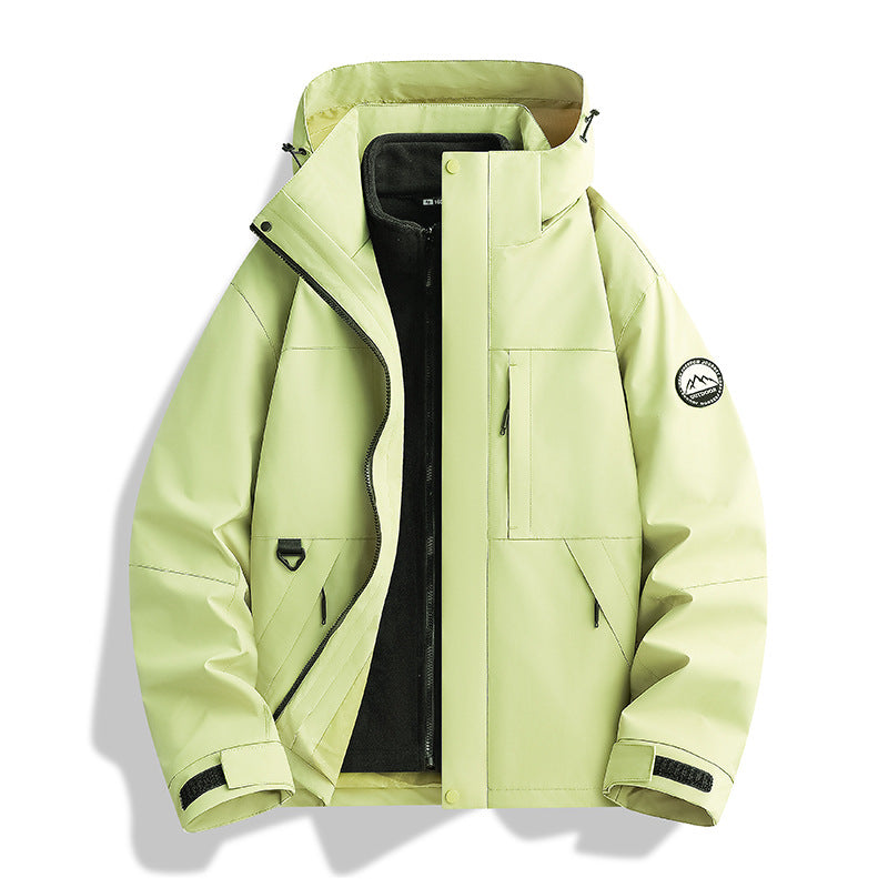 Women's Water-Repellent Parka with Removable Fleece Inner Jacket and Hood Chichicherry