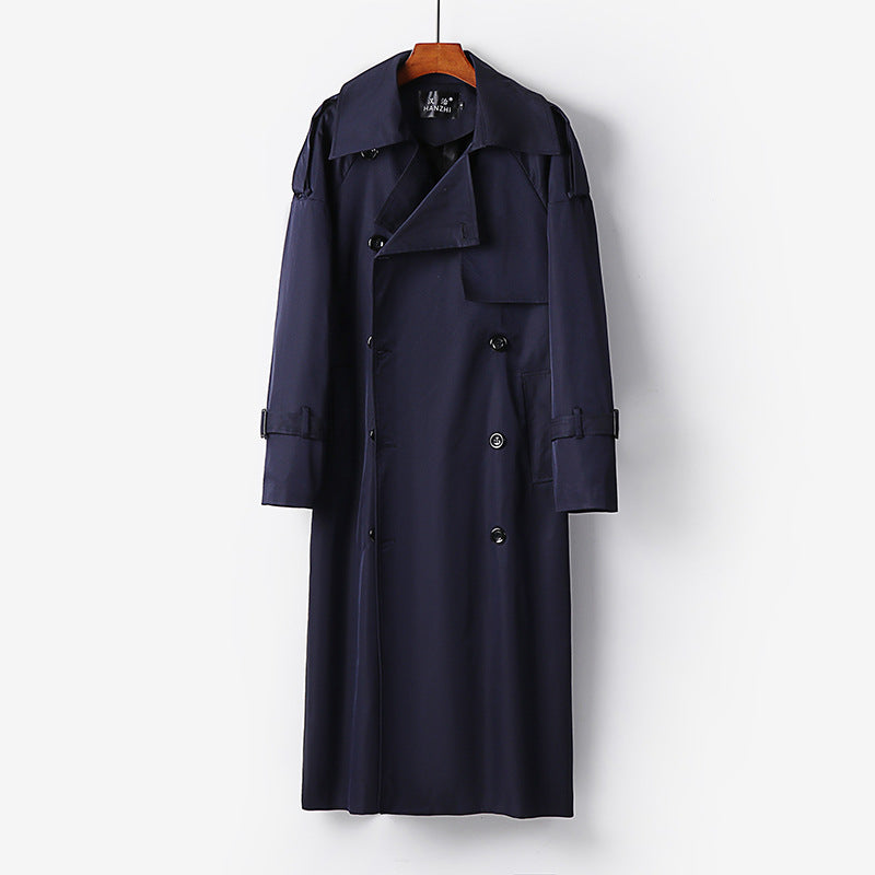 Women Longer Double-breasted Trench Coat with Tie Belt and Epaulettes Chichicherry