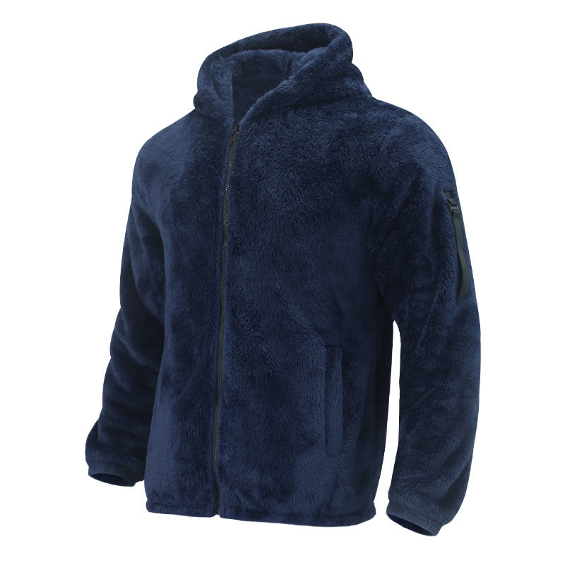 Men's Padded Fleece Hoodie with Teddy Finish, Zipper and Side Pockets Chichicherry