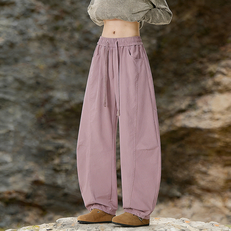 Women's Oversize Cargo Pants made of cotton blend with high elastic waistband and leg cuffs Chichicherry