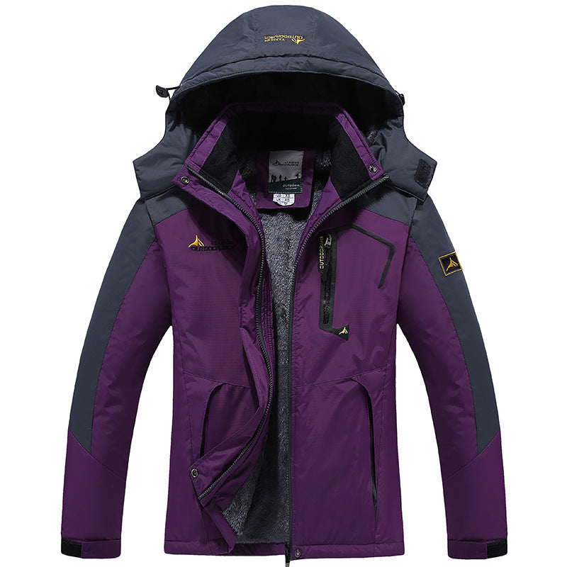 Men's three-layer thermo trekking jacket with removable hood and high-pile fleece lining Chichicherry