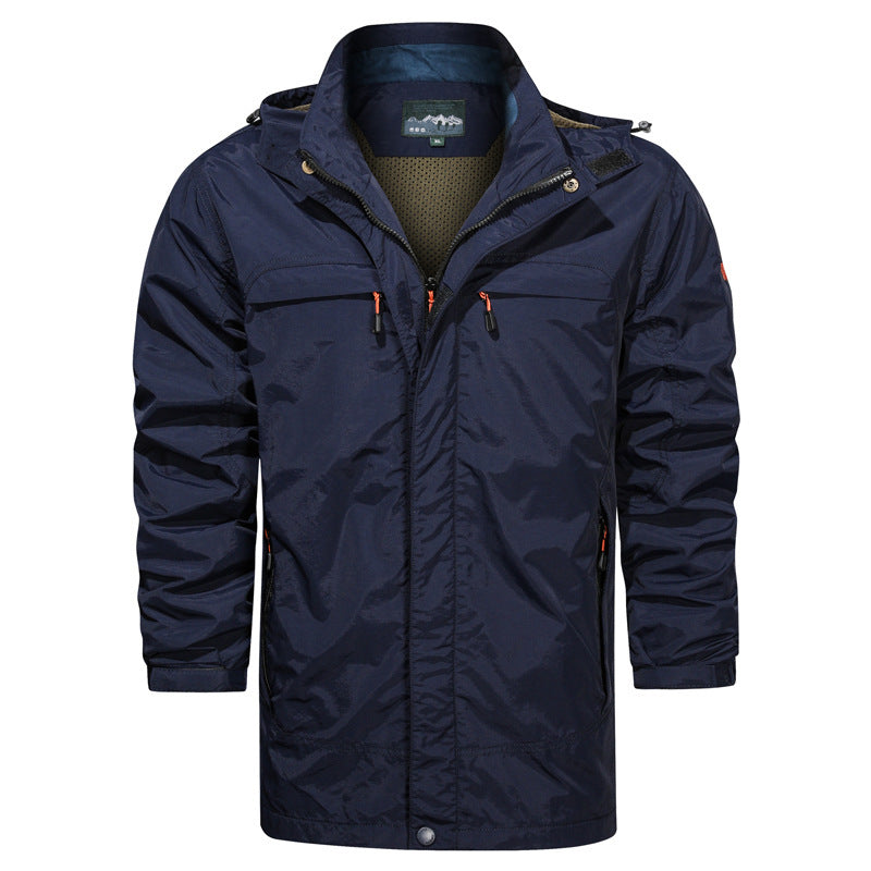 Men's lightweight field parka with hood, breathable mesh lining, and multifunctional pockets Chichicherry