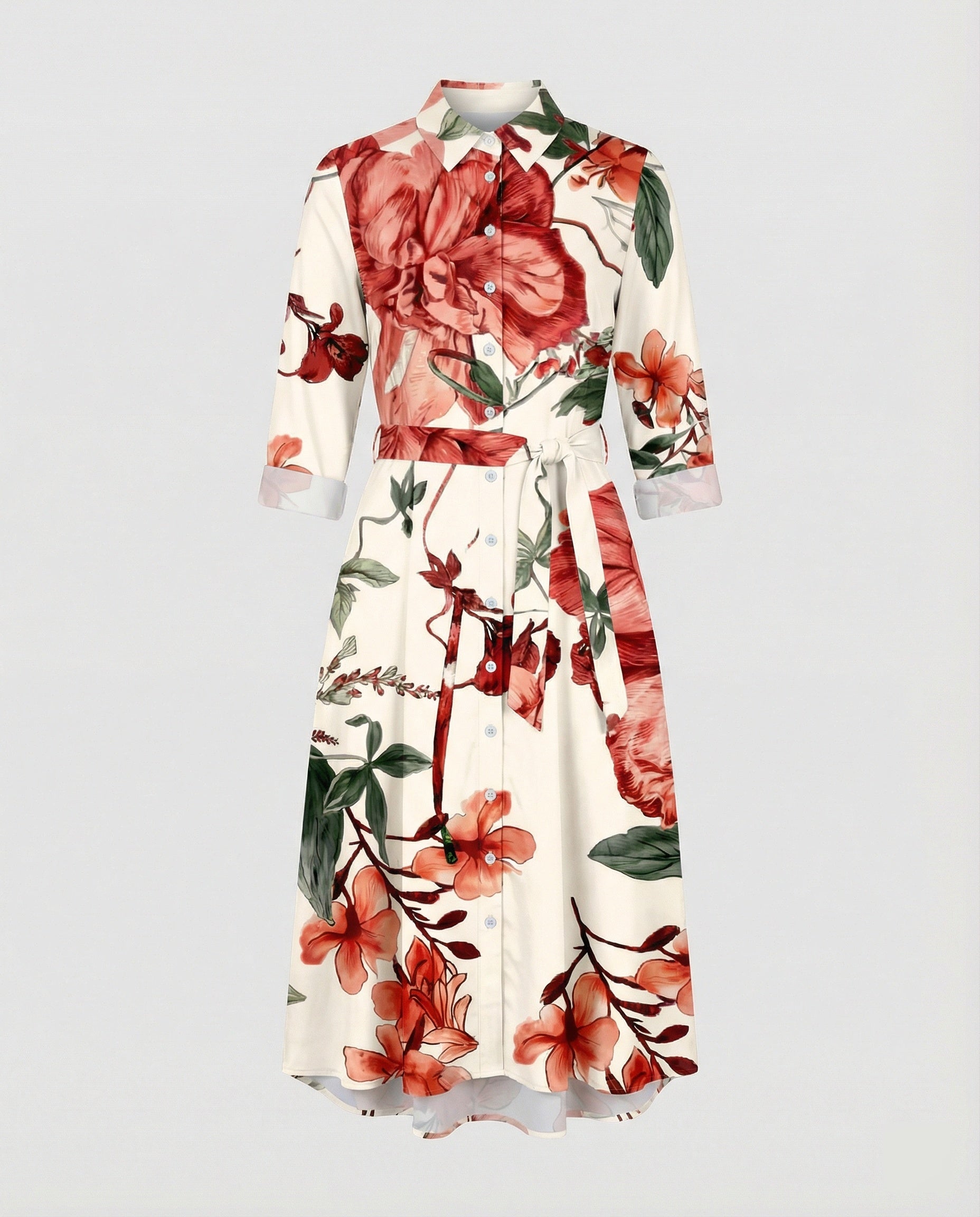 Maxi dress women floral linen blend