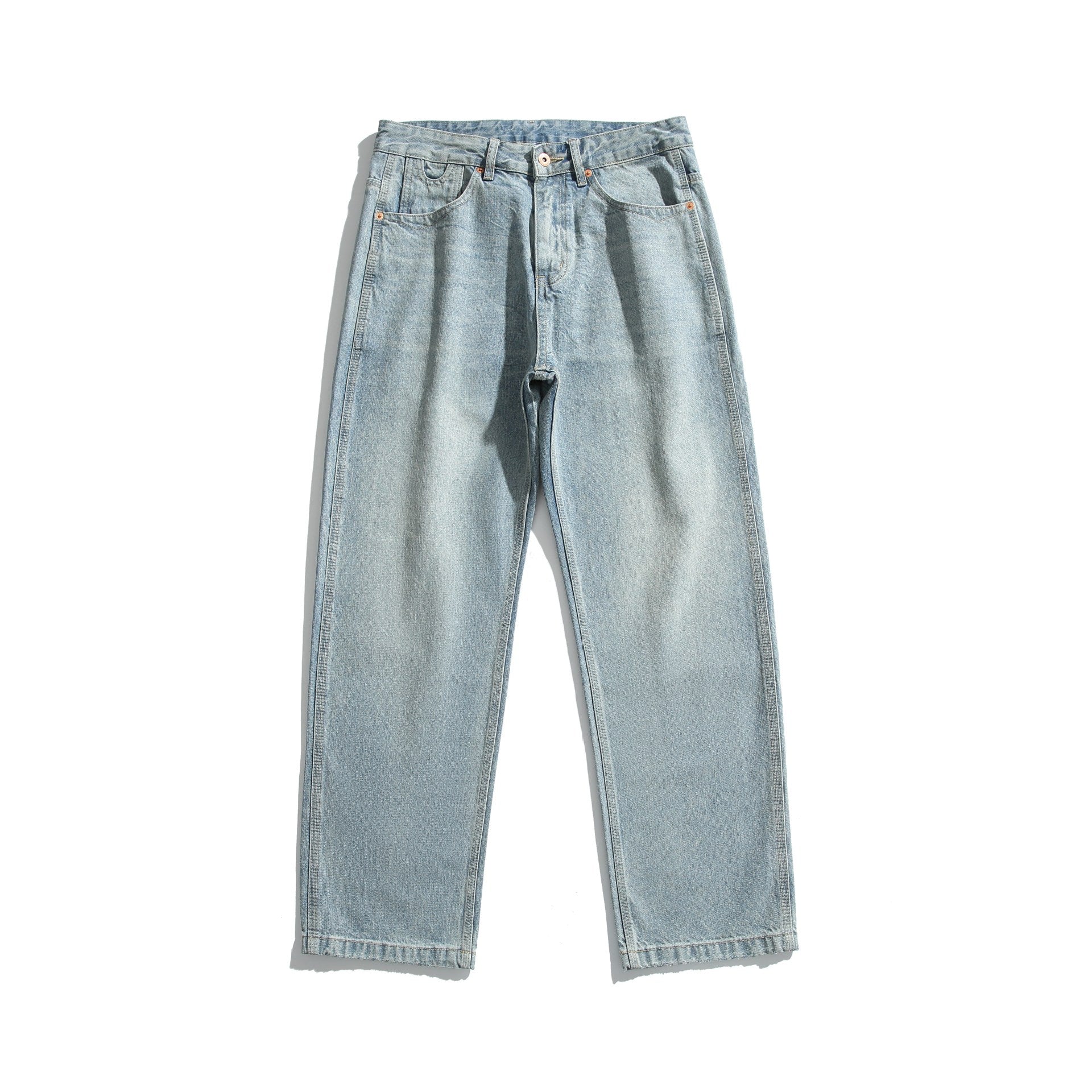 Women's Straight-Cut Jeans with High Waist and Relaxed Fit Made of Lightweight Denim Chichicherry