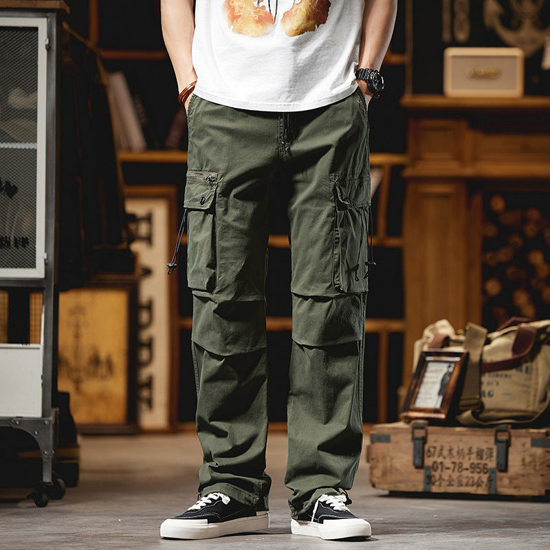 Men's cargo pants in utility look with multifunctional pockets and drawstring Chichicherry