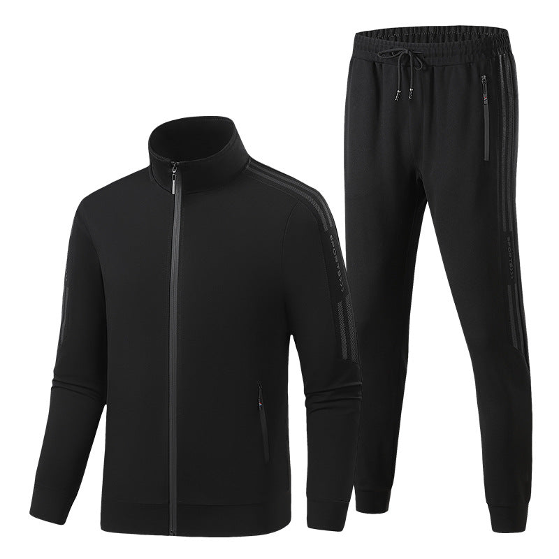 Men's functional training suit set with zip jacket and elastic jogging pants Chichicherry