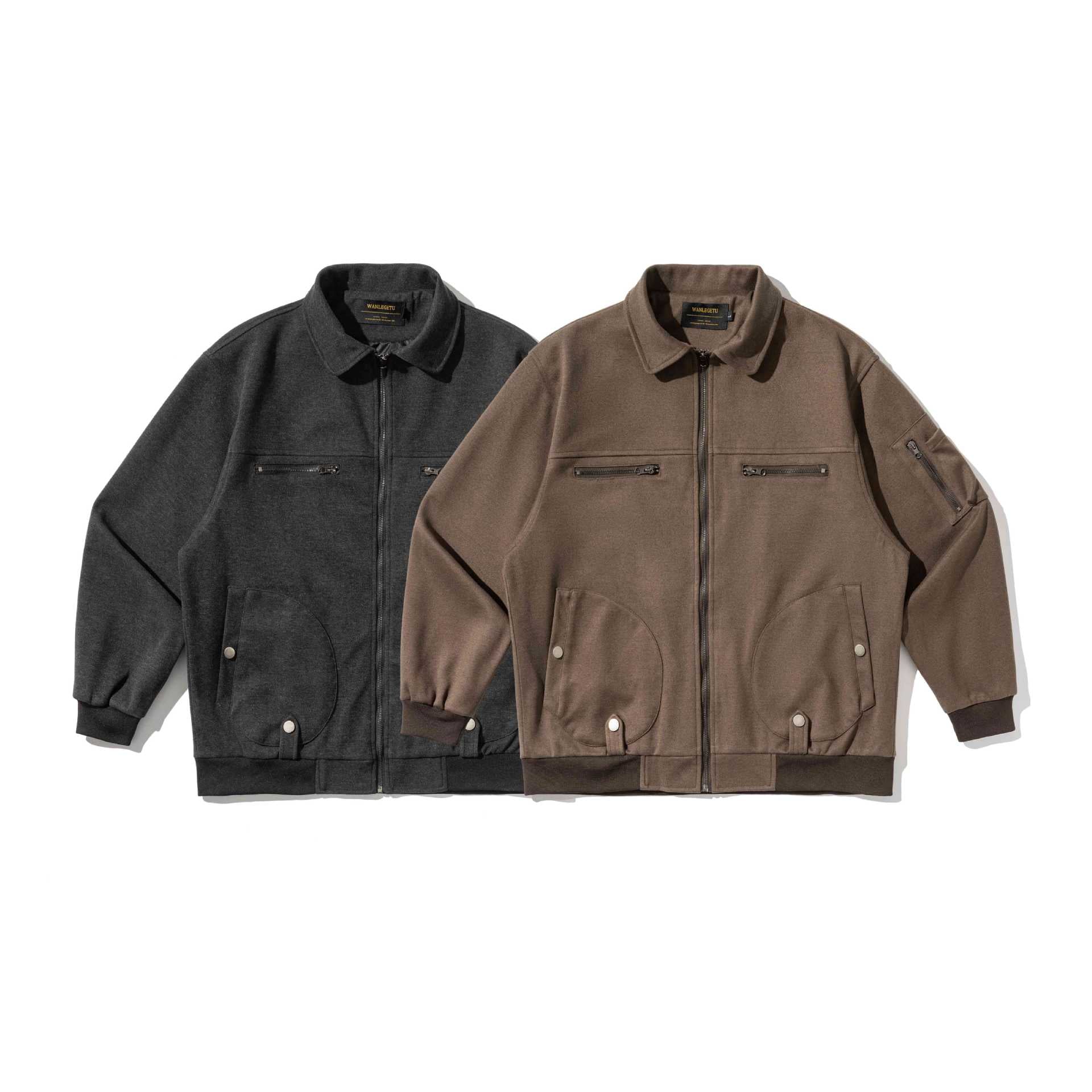 Men's short blouson in utility style with padded front, zip chest pockets and ribbed cuffs