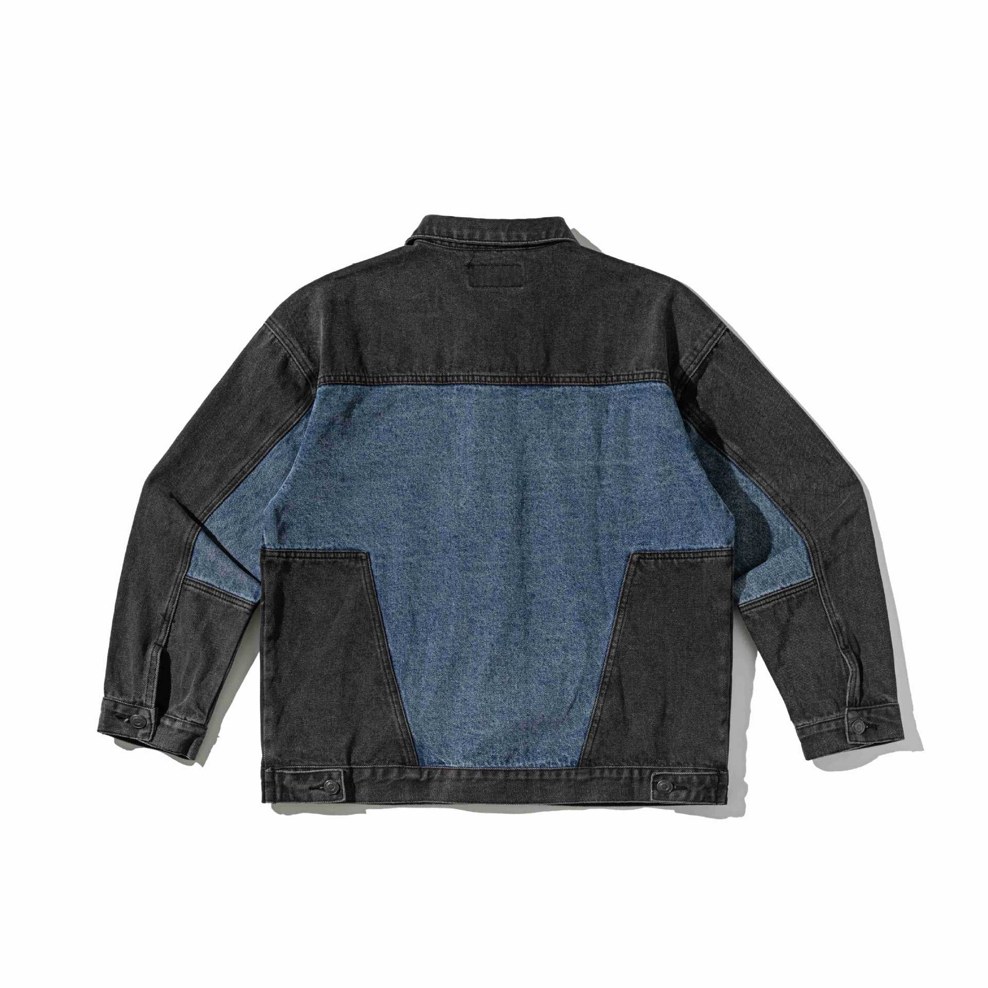 Unisex Denim Workwear Overshirt in a boxy fit with contrasted chest pockets Chichicherry