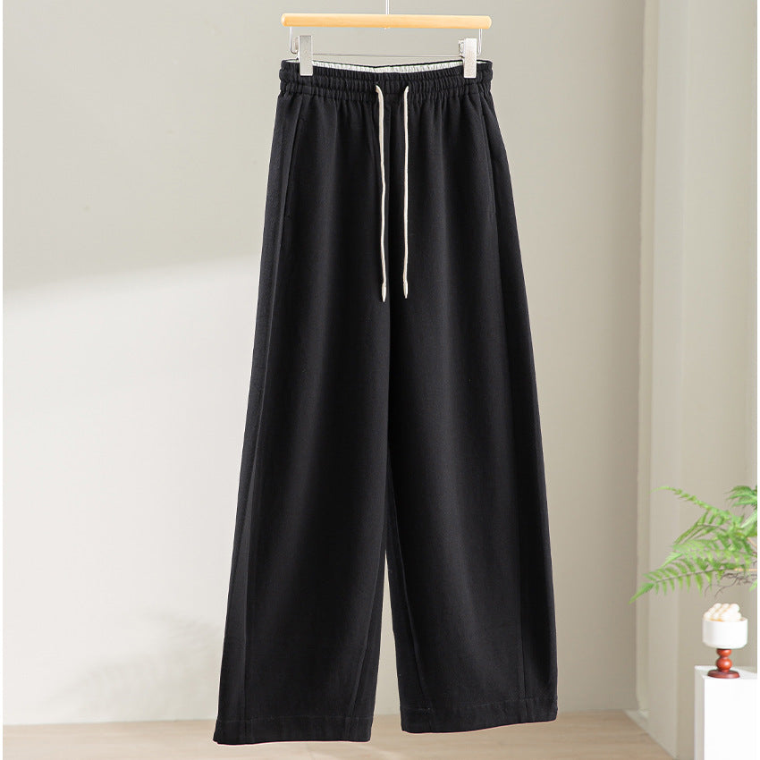 Women's Wide Lounge Pants with Elastic Waistband, Drawstring, and Side Pockets Chichicherry