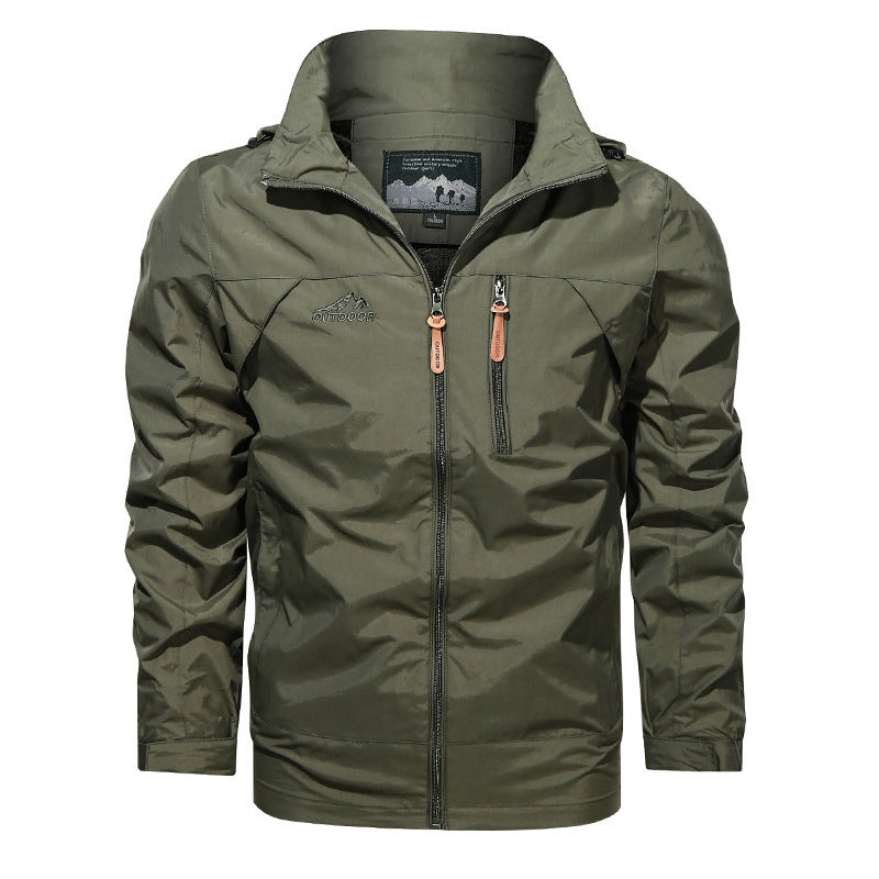 Men's lightweight water-repellent nylon bomber jacket with stand-up collar and zip pockets Chichicherry