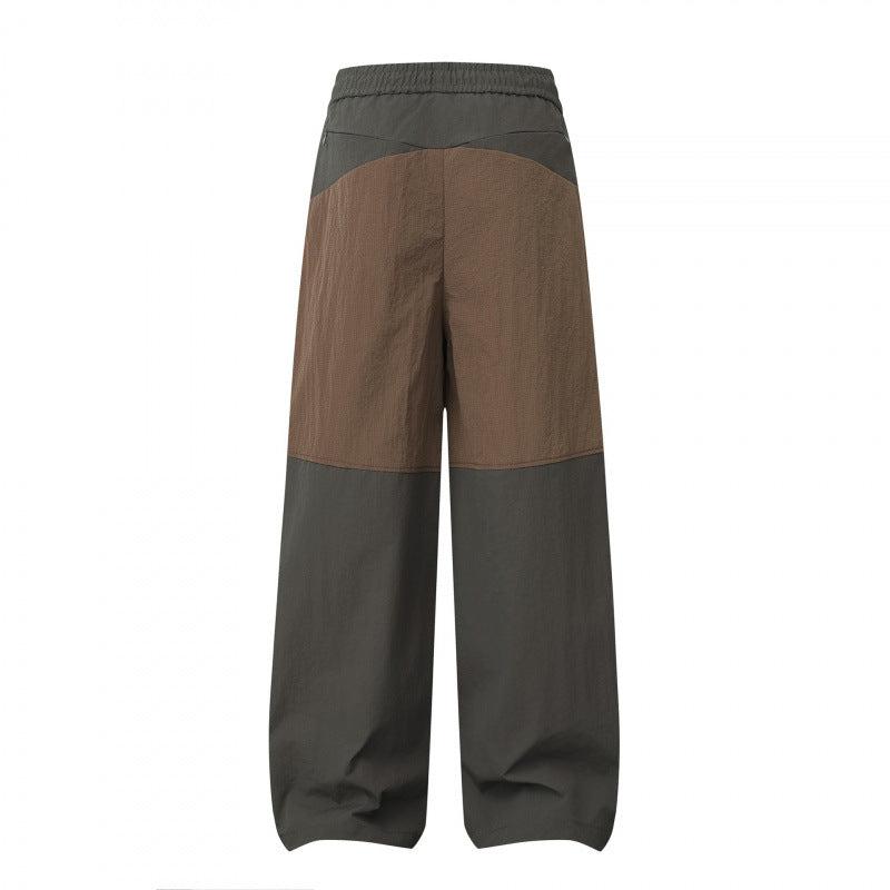 Women Wide Cargo-Style Pants with Elastic Waistband, Drawstring and Side Inset Details Chichicherry