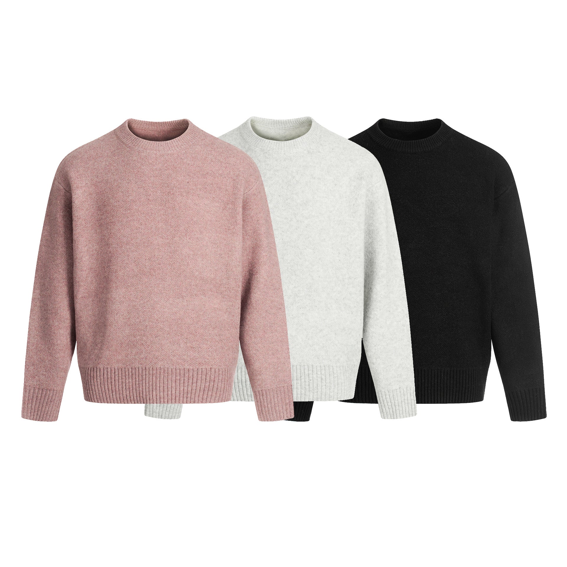 Unisex Large Round Neck Sweater made of soft fine knit with ribbed hem Chichicherry