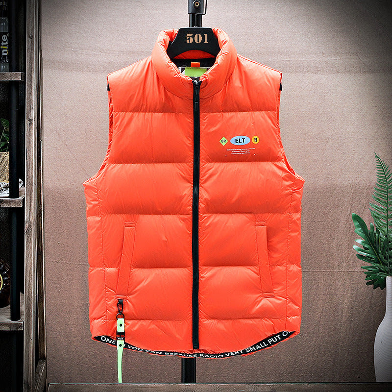 Men's padded vest with thermal insulation, stand-up collar, and utility pockets Chichicherry