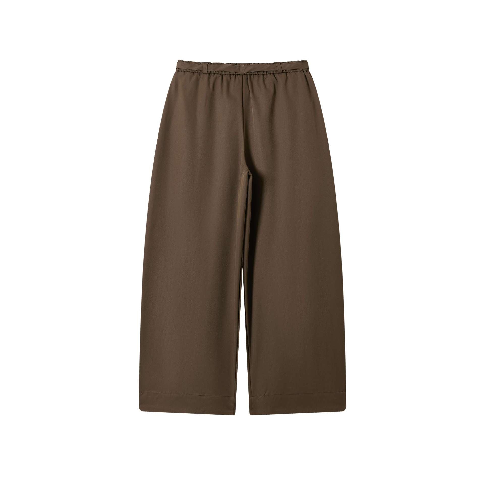 Women Culotte Pants with High Waist Wide Leg and Tied Belt Chichicherry