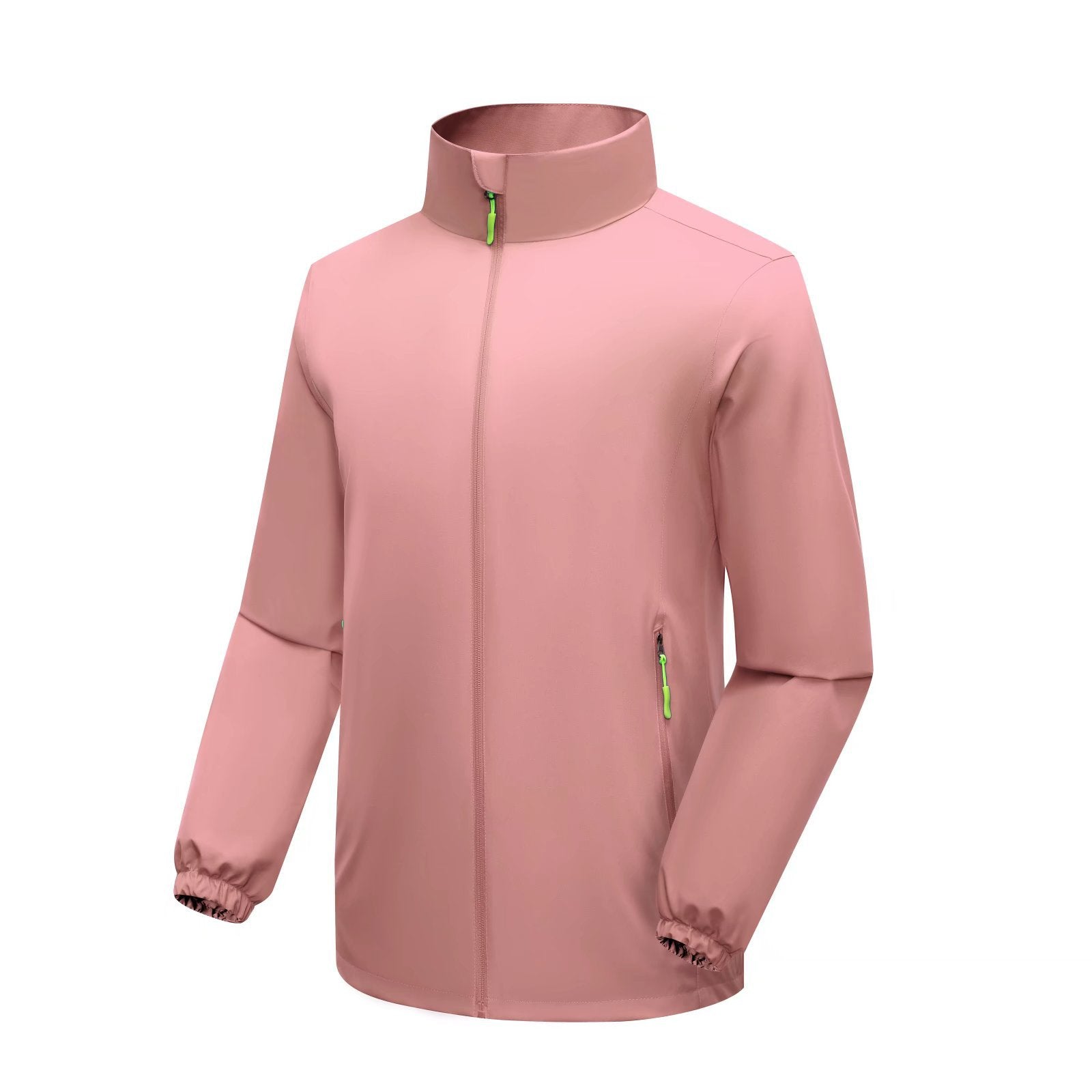 Men's Lightweight Softshell Rain Jacket with High Stand Collar and Windproof Microfiber Shell Chichicherry