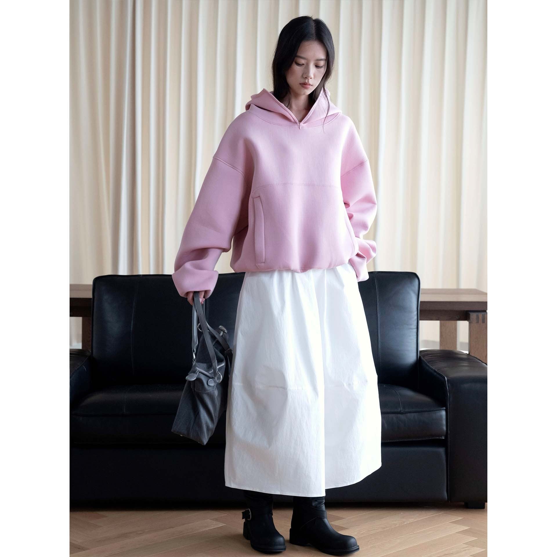 Women's midi skirt with high elastic waistband, flowing wide design and practical side pockets Chichicherry