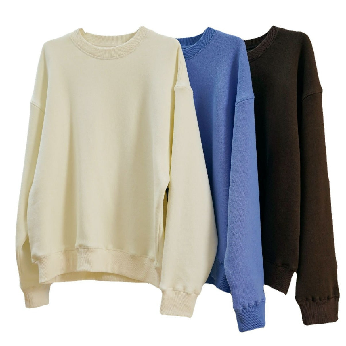 Women's Loose Oversized Sweatshirt with Drop Shoulder and Ribbed Hem Chichicherry