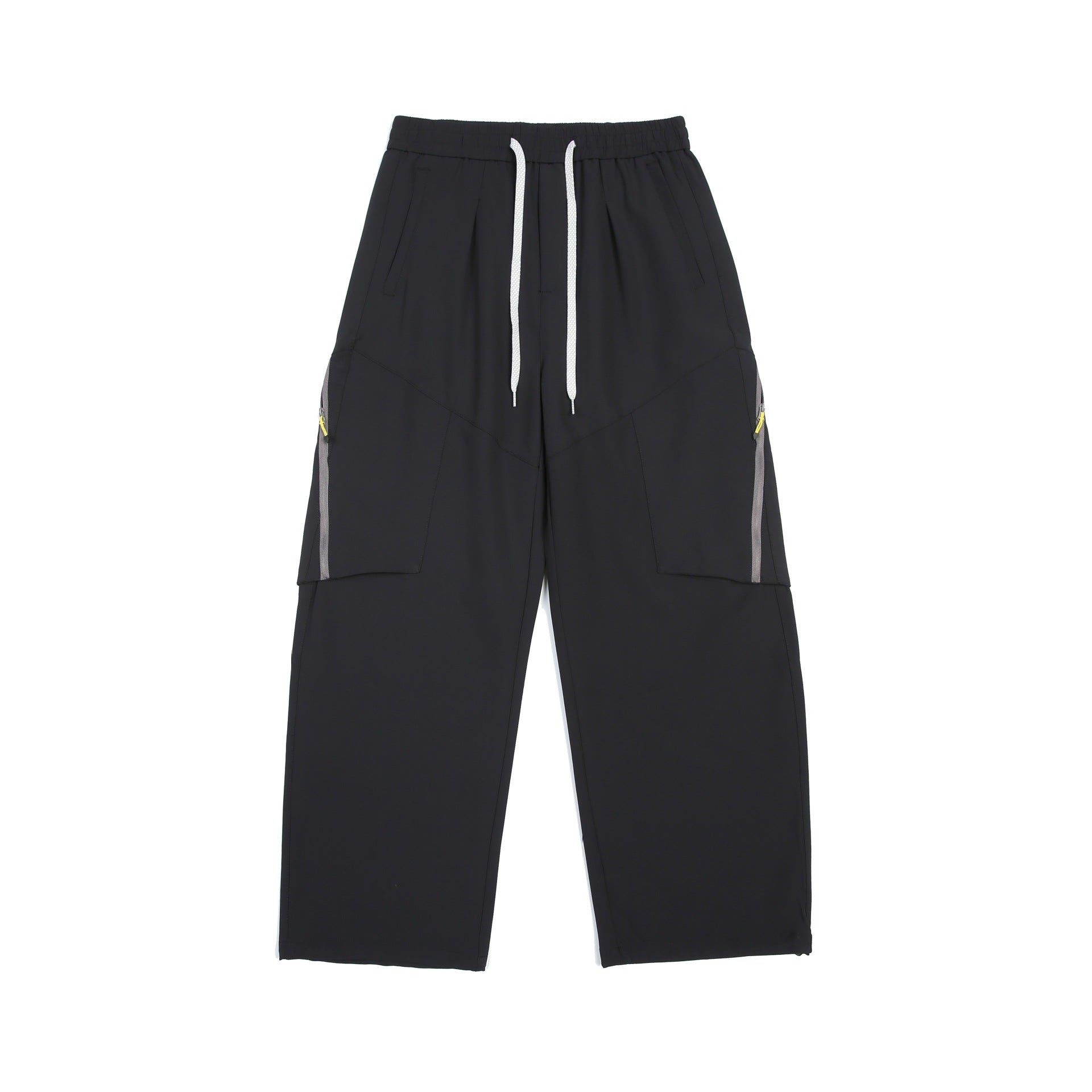 Men's Technical Cargo Training Pants with Elastic Waistband and Zipper Pockets Chichicherry