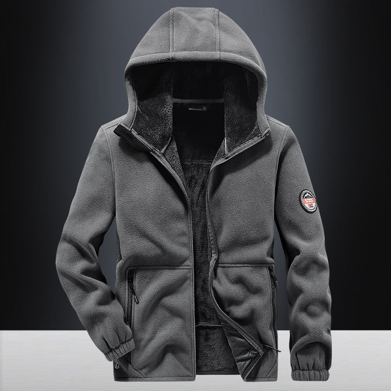 Men's hooded fleece jacket with teddy lining, full zip and zip pockets Chichicherry