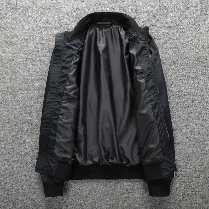 Herren Leichte Wasserabweisende Bomberjacke mit Stehkragen und Reißverschluss Chichicherry