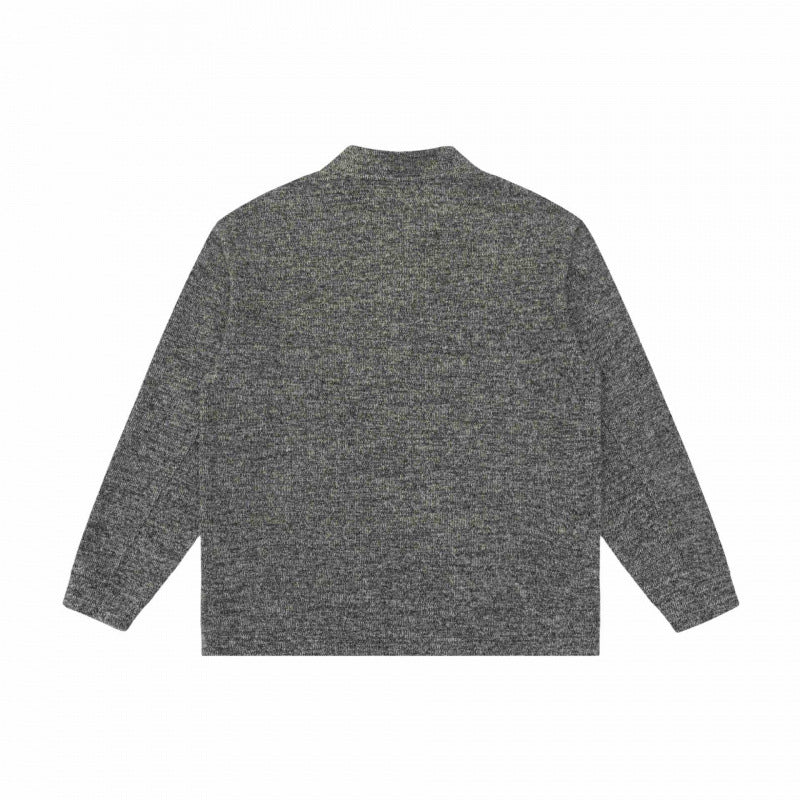 Unisex fine structure Henley knit pullover with raglan sleeves and relaxed fit Chichicherry