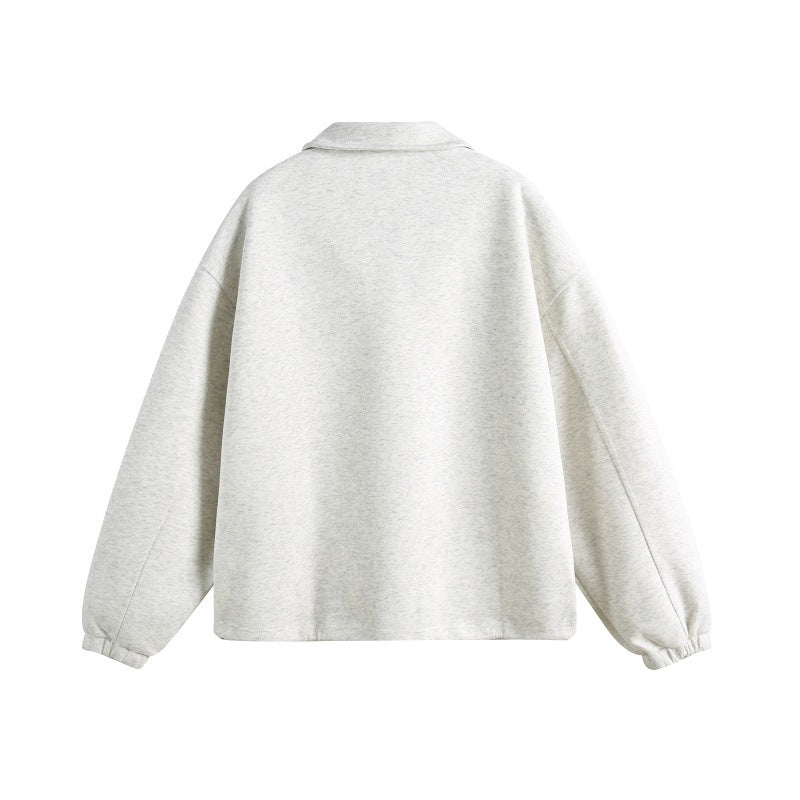Unisex Casual Polo Sweatshirt with open Kent collar, Oversized cut and front pockets Chichicherry