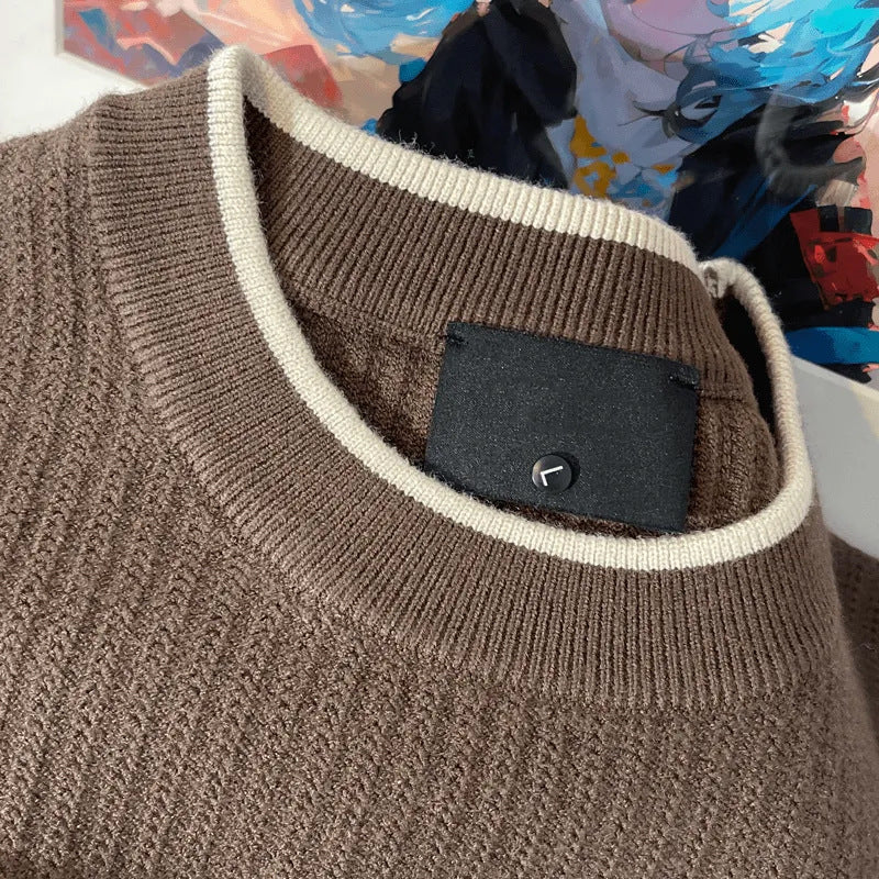 Herren Feinstrick-Ripppullover mit Rundhalsausschnitt und legerer Oversize-Passform Chichicherry