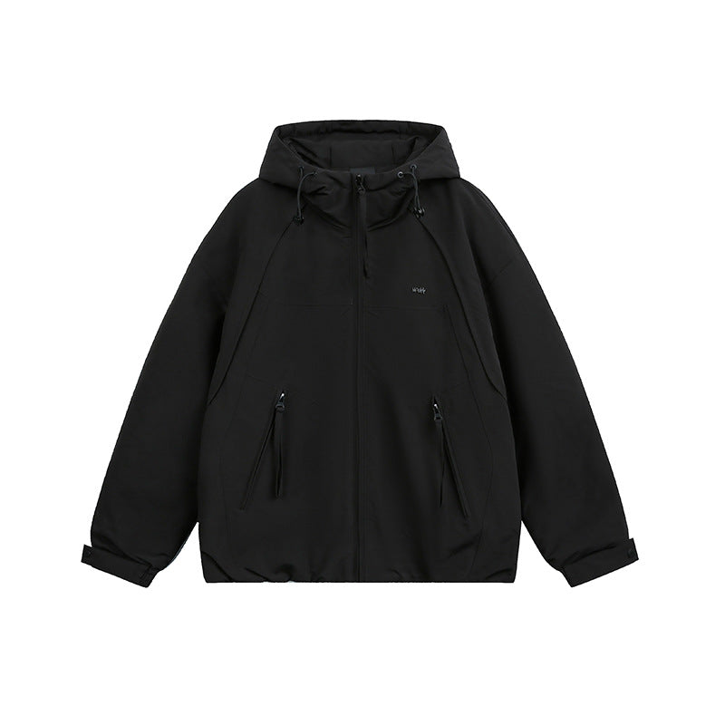 Unisex Oversized Hooded Winter Jacket with Water-Repellent Padding and Drawstring Chichicherry