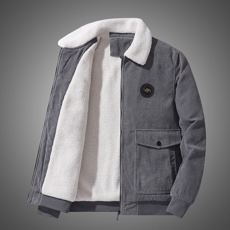 Men's cord jacket with teddy lining, Sherpa interior and patch pockets Chichicherry
