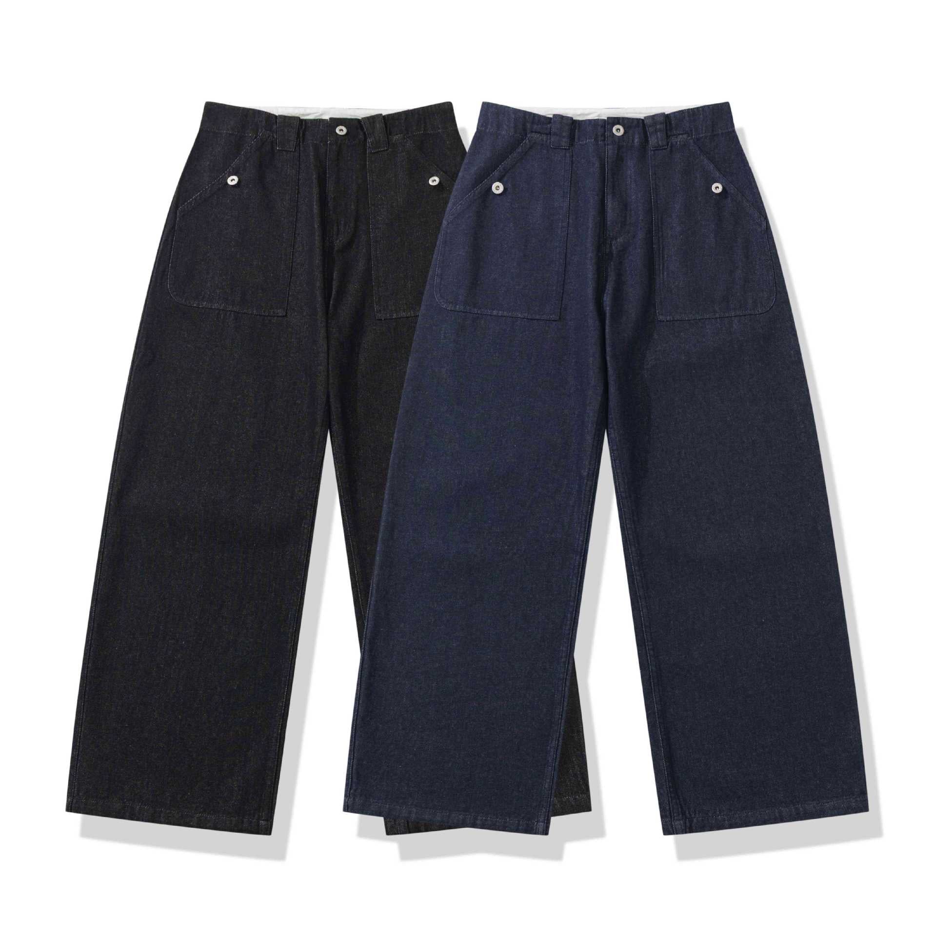 Women's high-waisted culotte jeans in worker look with large patch pockets Chichicherry
