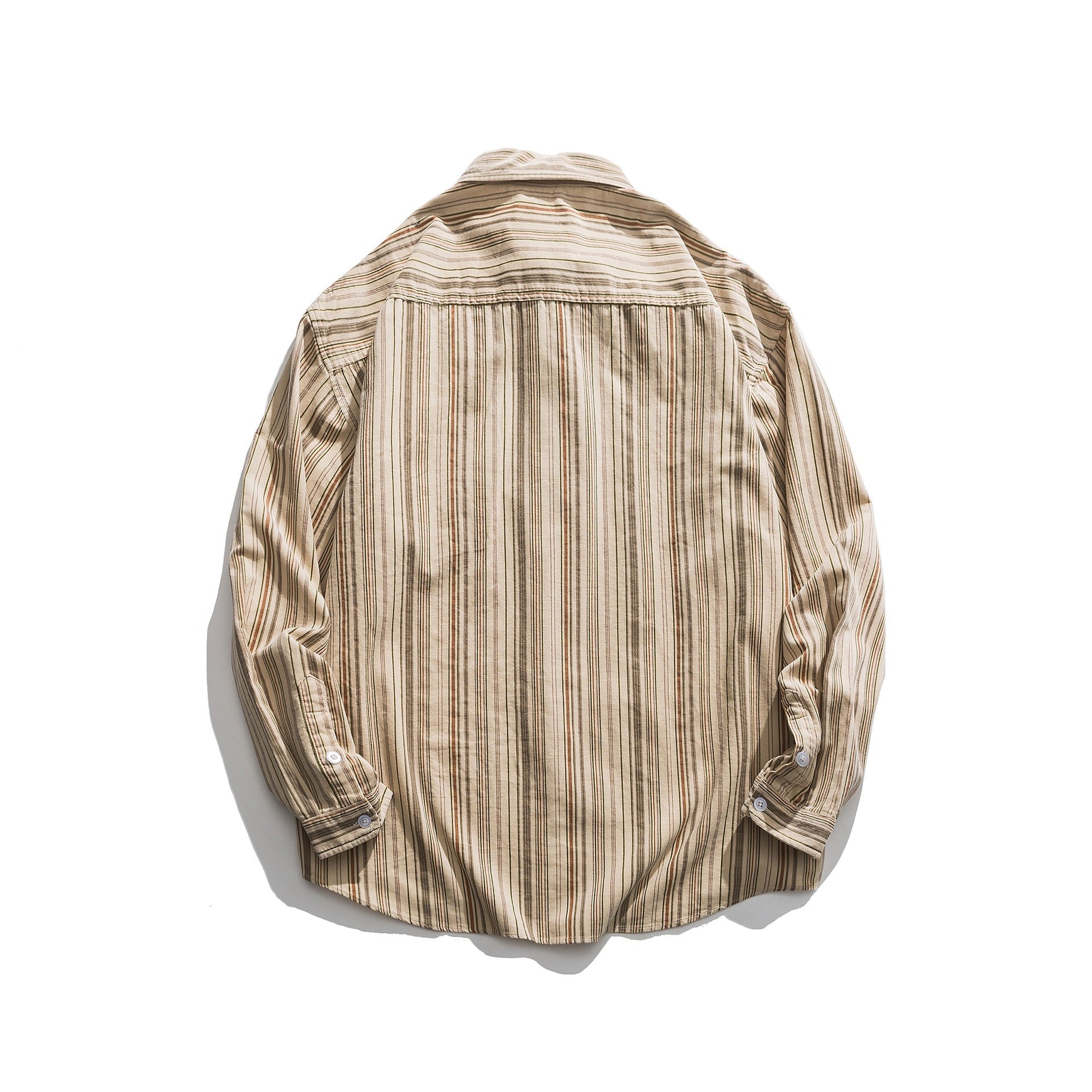 Men's Striped Lightweight Overshirt-Shirt with Chest Pocket and Kent Collar Chichicherry