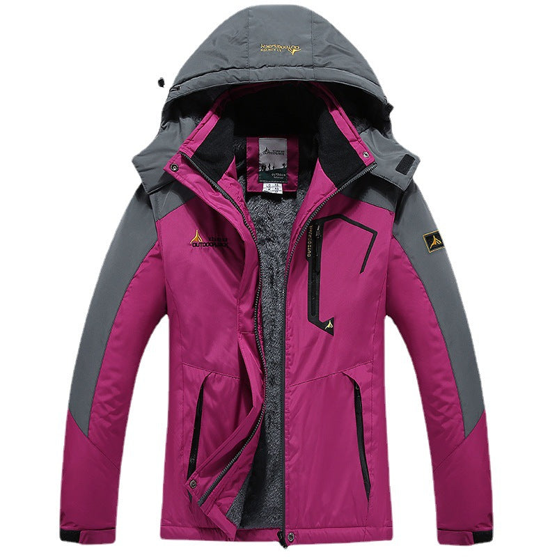 Men's technical outdoor thermal jacket with removable hood, windproof outer shell and warming fleece lining Chichicherry
