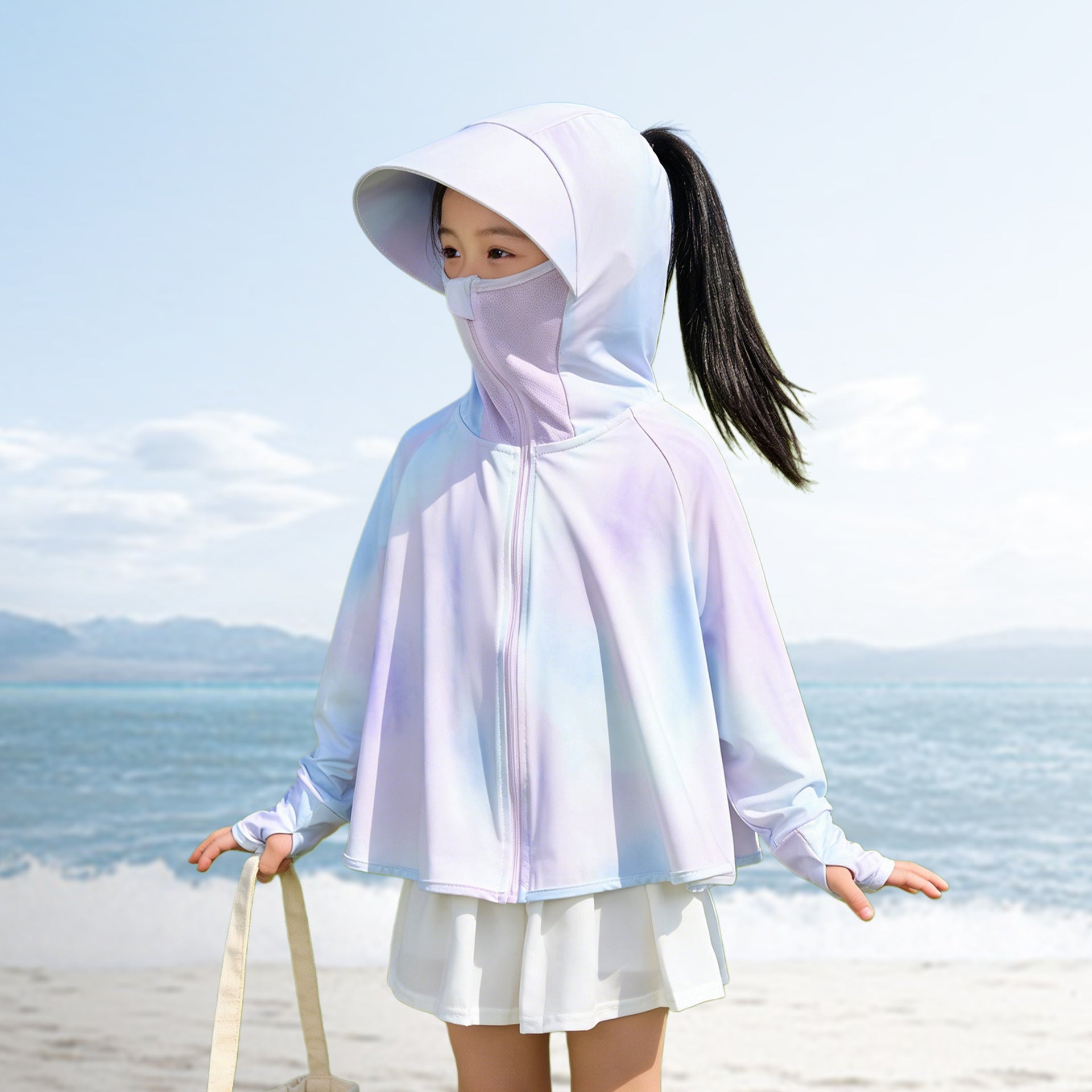 Girls' sun jacket with hood and UV protection Chichicherry