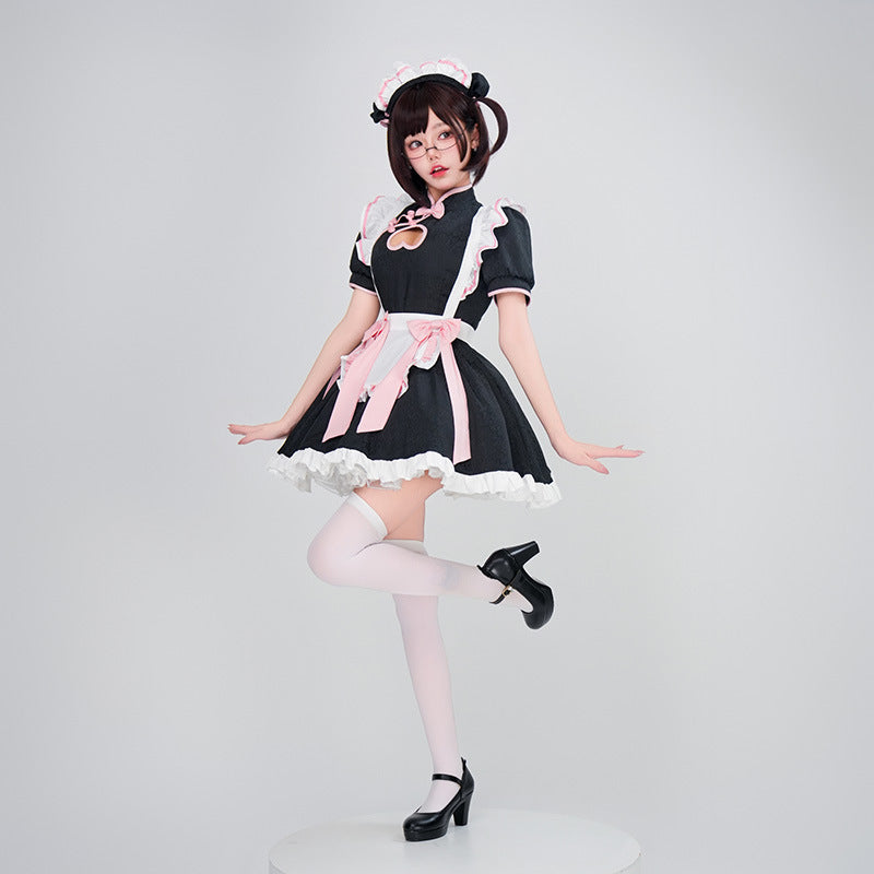 Women’s Maid Costume with Ruffle Details and Accessories Chichicherry