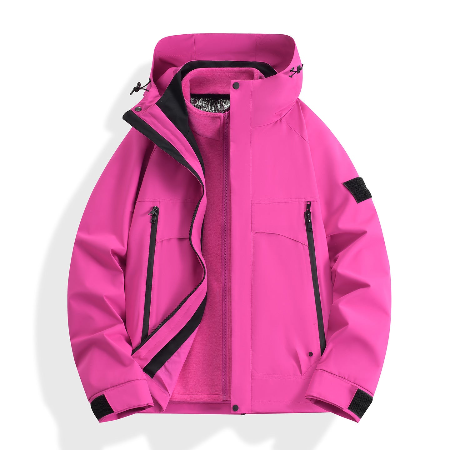 Women's waterproof modular parka with removable fleece inner jacket and technical hood Chichicherry