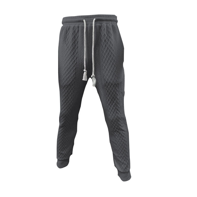Men's knitted leisure set with polo collar and drawstring jogging pants Chichicherry