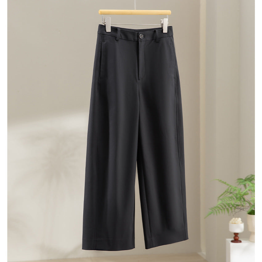 Women's Wide Culotte Pants with High Waist, Press Fold, and Straight Leg Chichicherry