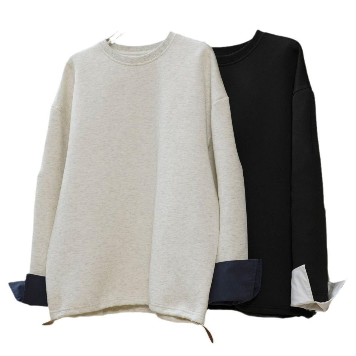 Women Oversized Sweatshirt with Contrast-Trimmed Cuffs Chichicherry
