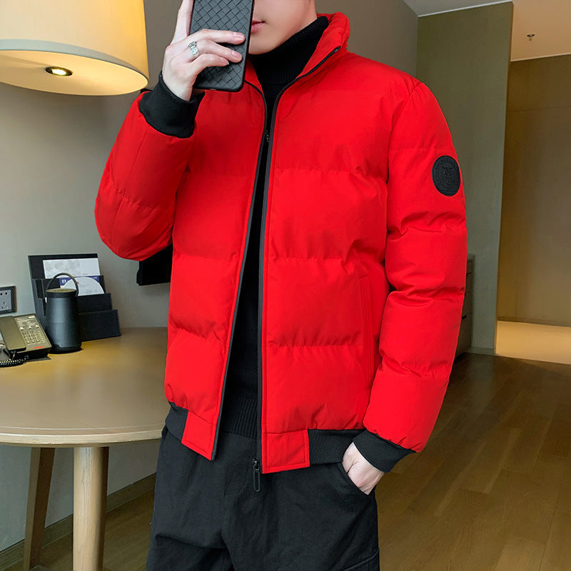 Men's compact thermo quilted jacket with high stand collar, windproof outer shell and elastic ribbed cuffs Chichicherry