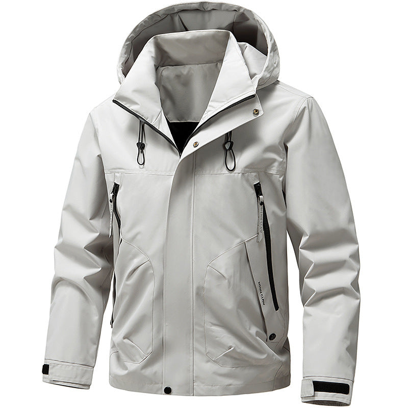 Men's technical hooded softshell jacket with adjustable hood and utility pockets Chichicherry