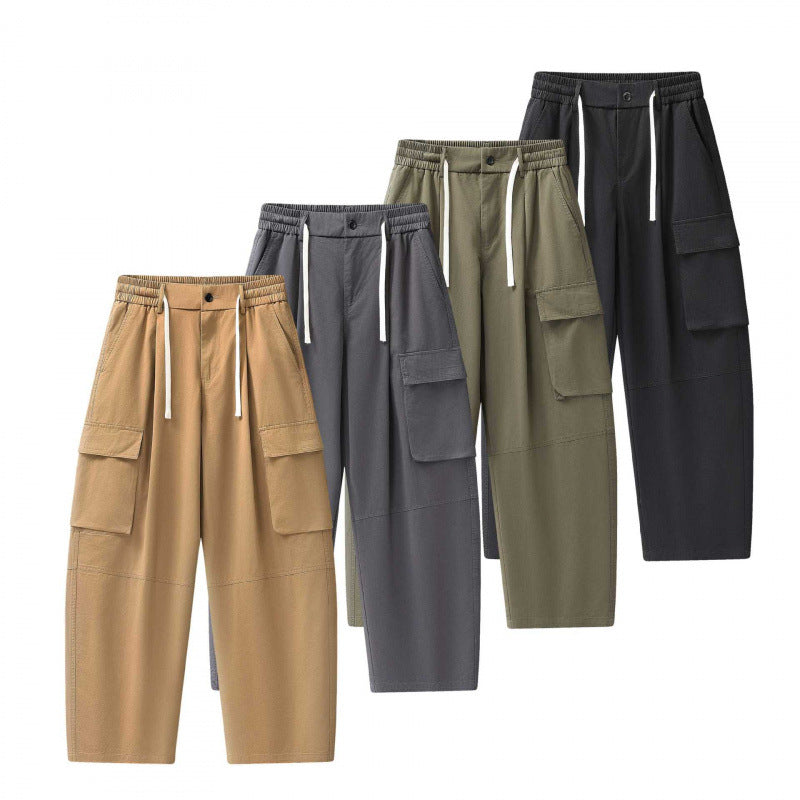 Unisex Baggy Cargo Pants with elastic waistband, drawstring and large flap pockets Chichicherry