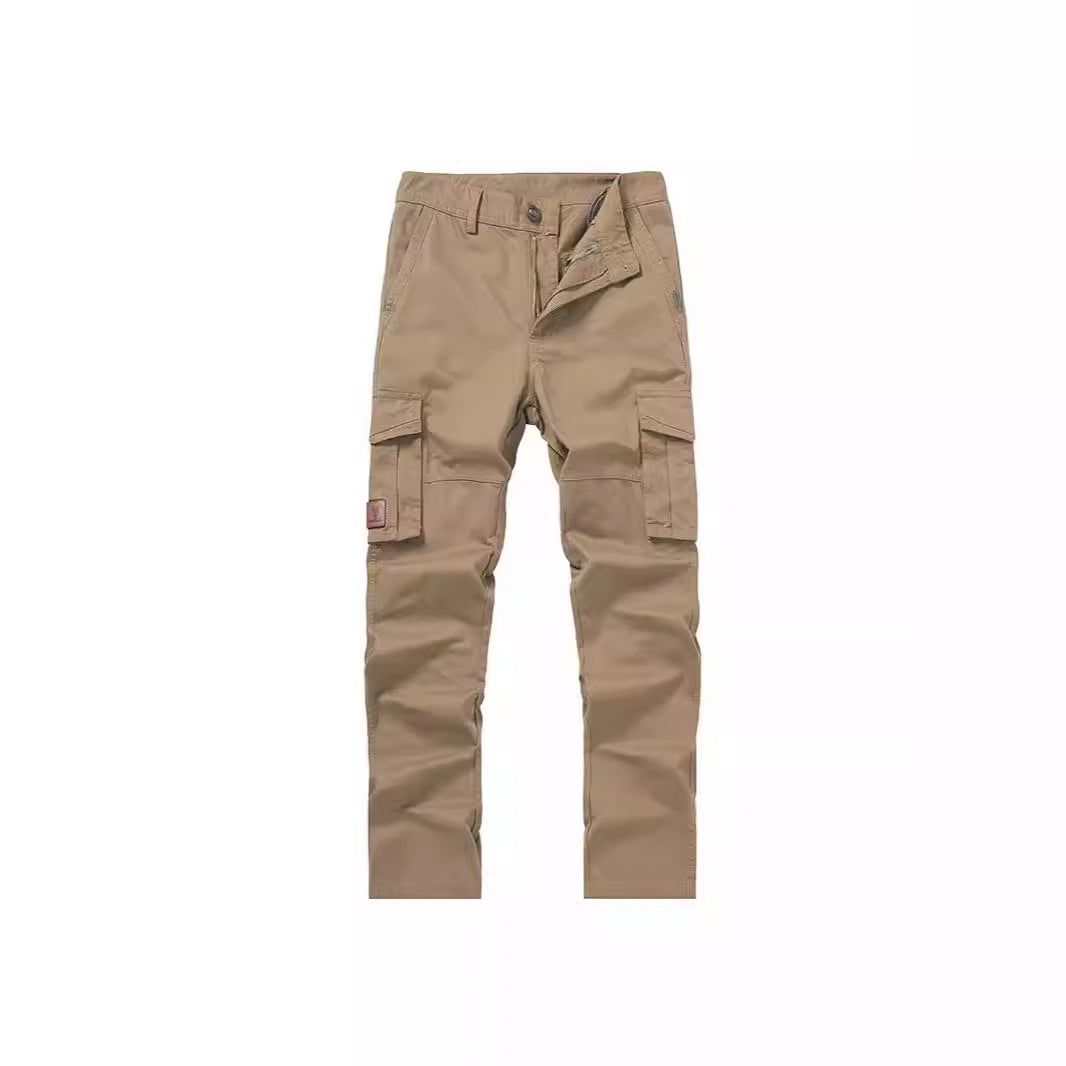 Men's cargo pants in slim-straight cut with multiple pockets and reinforced knees Chichicherry