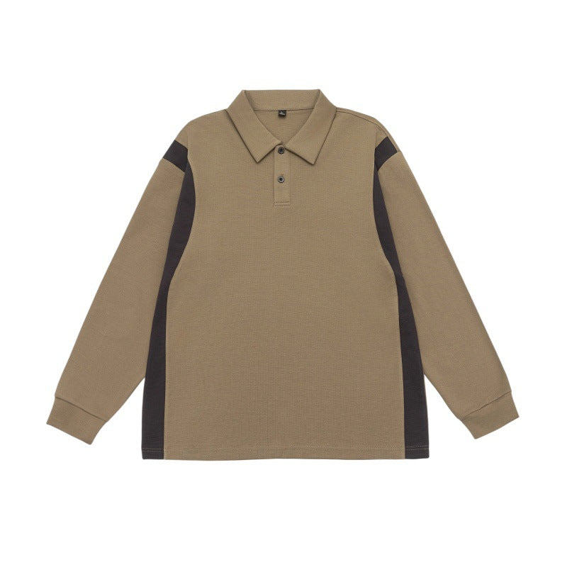 Unisex Long Sleeve Polo Shirt in Oversize Sweatstyle with Contrast Side Inserts Chichicherry
