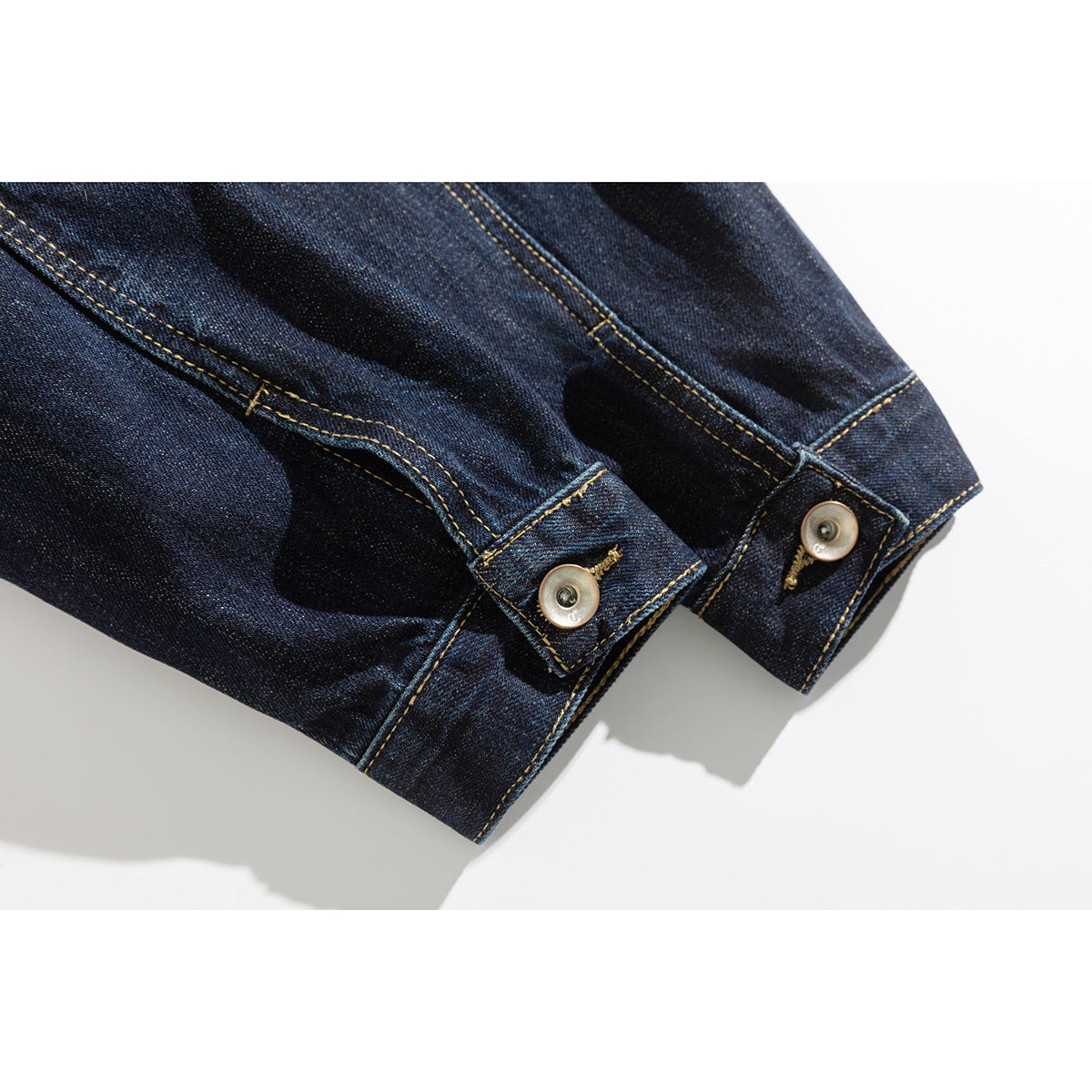 Unisex Wide-cut Denim Worker Blouson with Asymmetric Flap Pocket Chichicherry