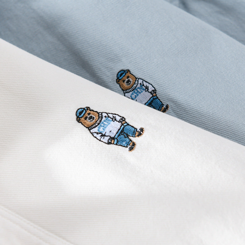 Men's Lightweight Shirt-Over Shirt made of Cotton Twill with Small Figure Embroidery and Boxy Cut Chichicherry