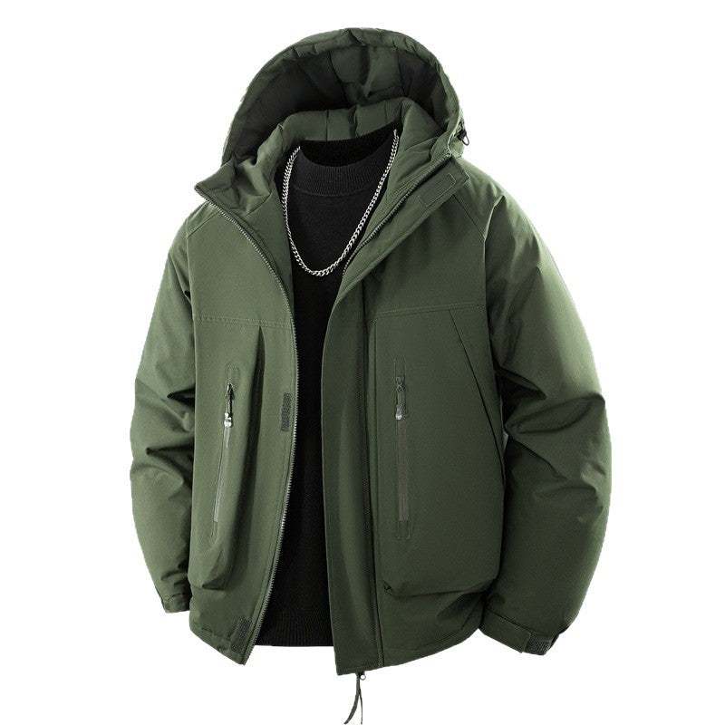 Men's Padded Hooded Outdoor Jacket with Water-Repellent Membrane and Technical Zipper Pockets Chichicherry